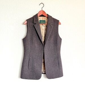 Celtic Lady Brown Wool Vest Hopsack Tweed Gilet Equestrian Irish Made Size L